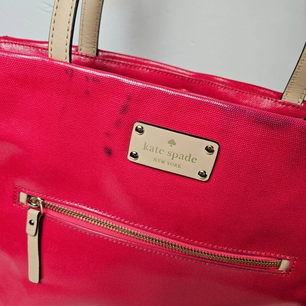 Kate Spade Fulton Street‎ Kerryn Tote Coated Fabric Hot Pink Bag Shopper Purse